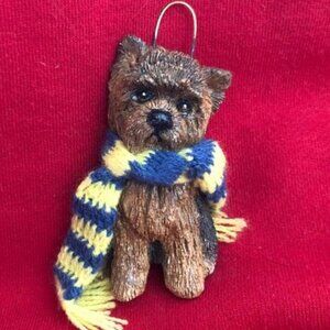Yorkie Dog Holiday Ornament, Brown
